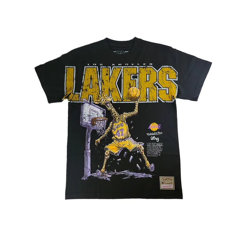 Mitchell & Ness x LRG Los Angeles Lakers Wild Art Short Sleeve T-Shirt Black