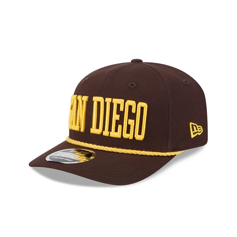 New Era 9Seventy San Diego Padres Word Mark Snapback Hat Brown Gold