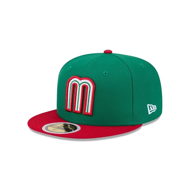 New Era 59Fifty Mexico On Field World Baseball Classic 2026 Youth Fitted Hat Kelly Green Red