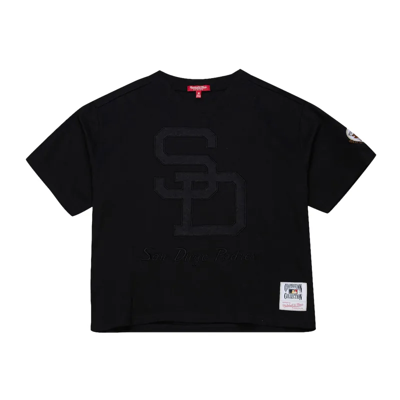 Mitchell & Ness San Diego Padres Phantom Women’s Crop Short Sleeve T-Shirt Black