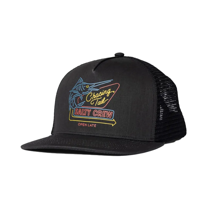Salty Crew Good Times Foamie Mesh Trucker Snapback Hat Black