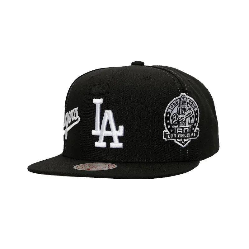 Mitchell & Ness Los Angeles Dodgers Trifecta Snapback Hat Black
