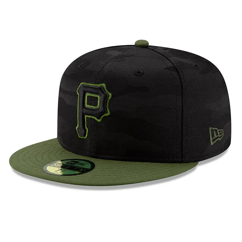 New Era 59Fifty Pittsburgh Pirates Alternate 3 Authentic Collection On Field Fitted Hat Black Army Green - MLB Authentic Collection 59FIFTY On Field