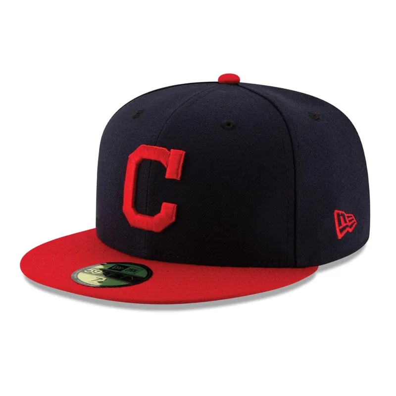 New Era 59Fifty Cleveland Indians Home Authentic Collection On Field Fitted Hat Navy Red 2021 - MLB Authentic Collection 59FIFTY On Field