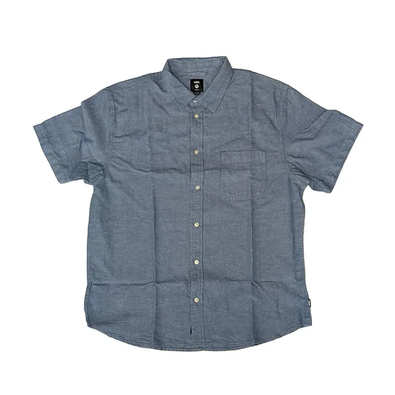 Vans Lawson Solid Short Sleeve Button Down Woven Shirt True Navy