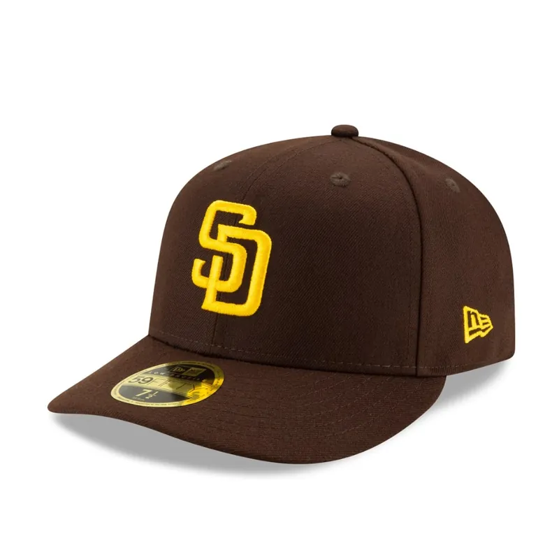 New Era 59Fifty Low Profile San Diego Padres Game On Field Fitted Hat Dark Brown - MLB Authentic Collection 59FIFTY On Field