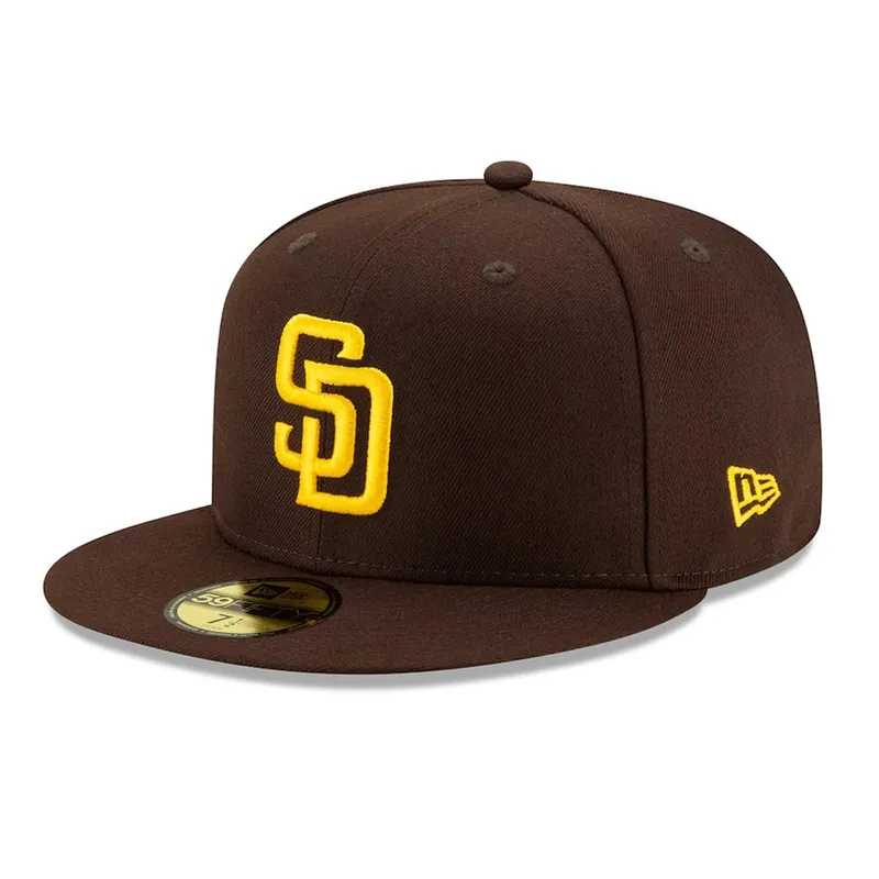 New Era 59Fifty San Diego Padres Game Authentic Collection On Field Fitted Hat Dark Brown - MLB Authentic Collection 59FIFTY On Field