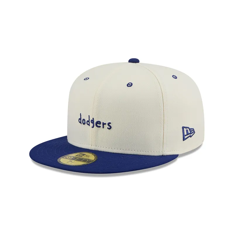 New Era 59Fifty Los Angeles Dodgers x Micah Johnson Fitted Hat Chrome White Dark Royal Blue