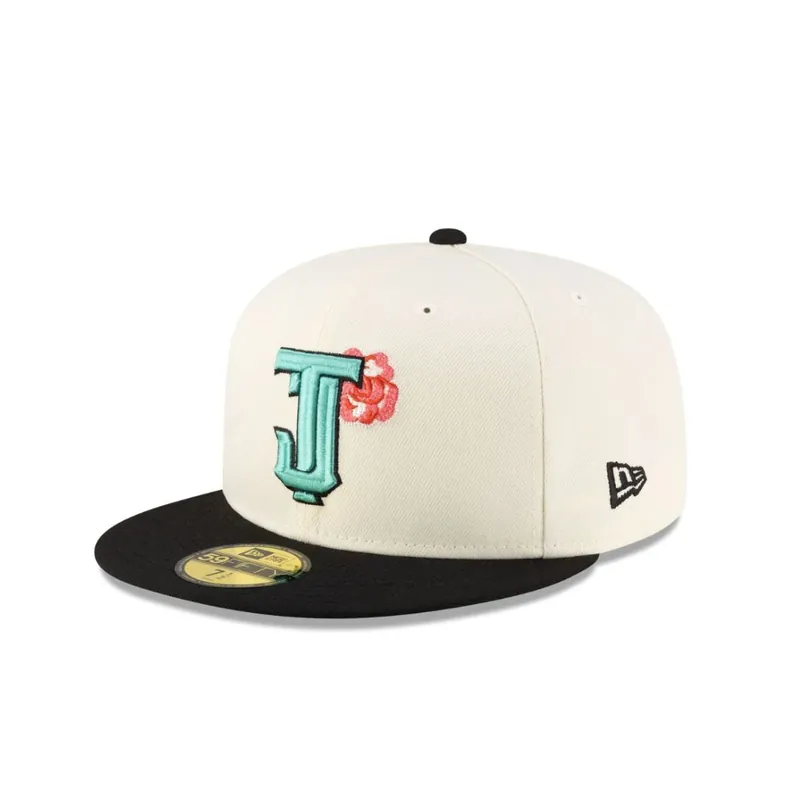 New Era 59Fifty Tijuana Toros Rose Two Tone Fitted Hat Chrome White Black