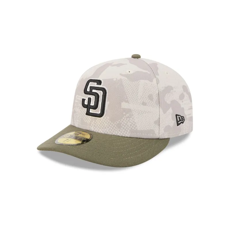 New Era 59Fifty San Diego Padres Armed Forces Day 2025 Fitted Hat Camo New Olive