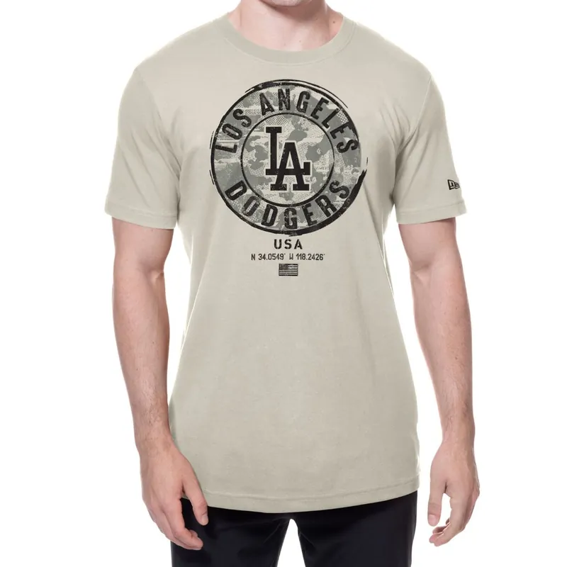 New Era San Los Angeles Dodgers Armed Forces Day 2025 Short Sleeve T-Shirt Stone