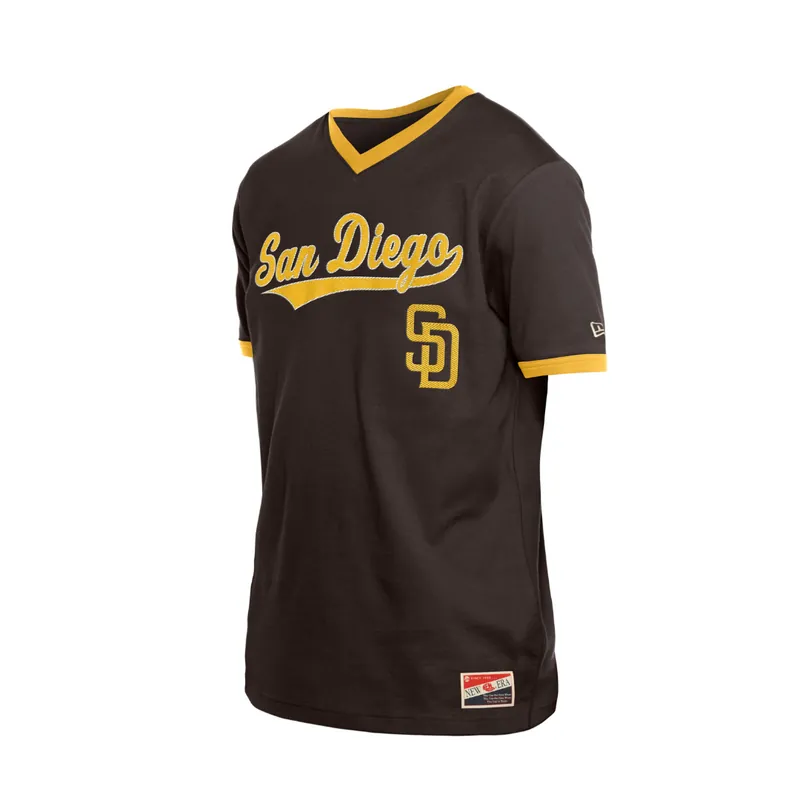 New Era San Diego Padres Short Sleeve Jersey T-Shirt Brown Gold