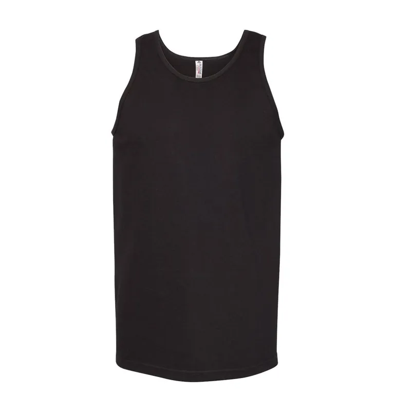 Plain Tank Top Shirt Black - AAA Alstyle