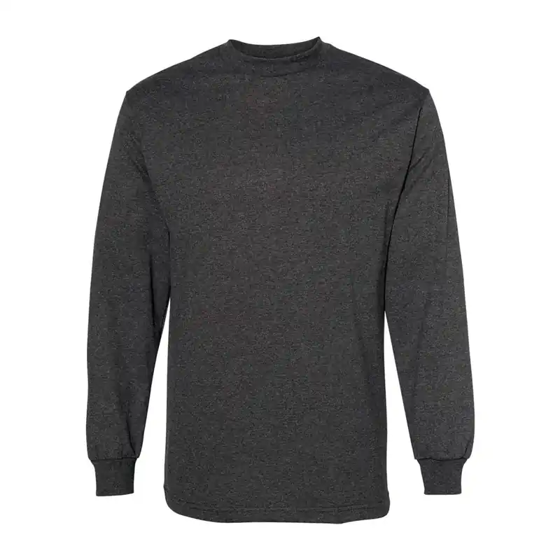Plain Long Sleeve T-Shirt Charcoal Heather