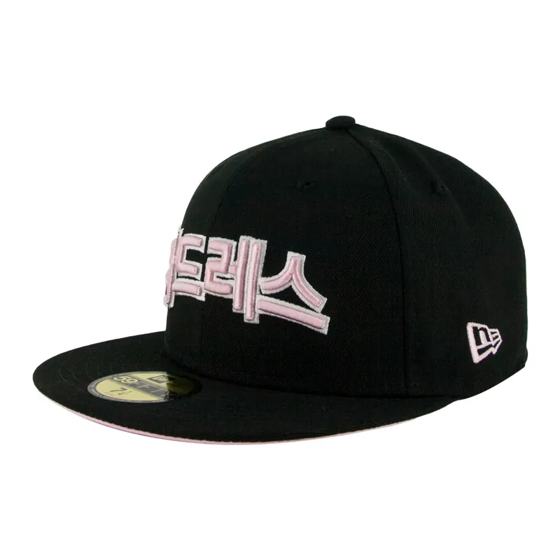 New Era 59Fifty San Diego Padres Hangul Black Pink Fitted Hat - Billion Creation Exclusive