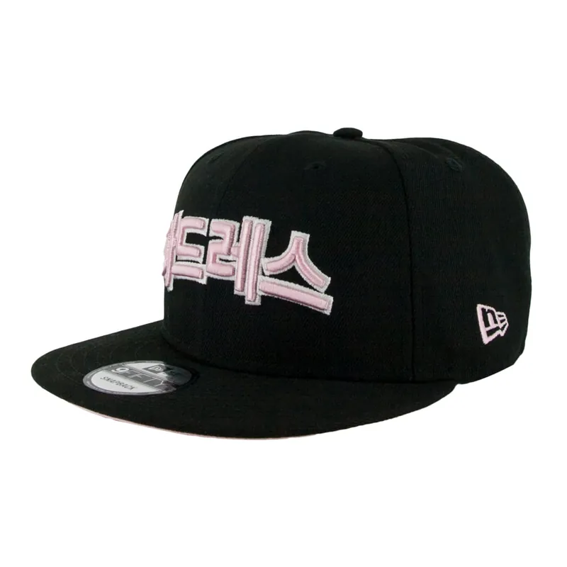 New Era 9Fifty San Diego Padres Hangul Black Pink Snapback Hat - Billion Creation Exclusive