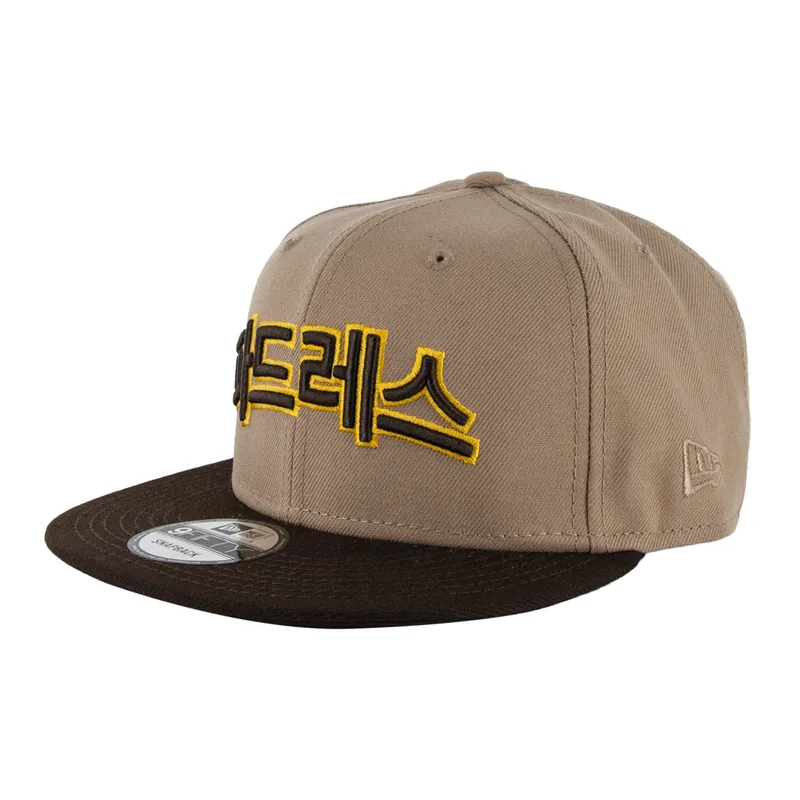 New Era 9Fifty San Diego Padres Hangul Alternate Two Tone Camel Tan Burnt Wood Snapback Hat - Billion Creation Exclusive
