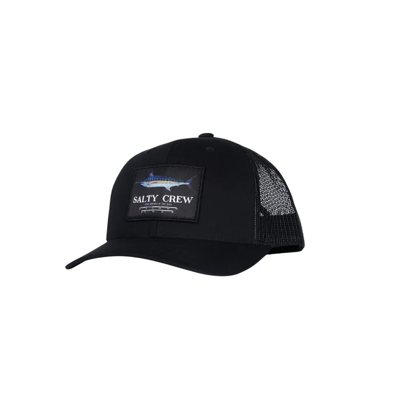 Salty Crew Marlin Mount Retro Trucker Snapback Hat Black