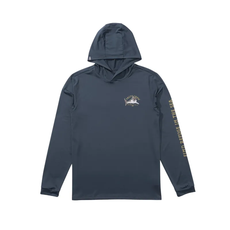 Salty Crew Lurking Hooded Long Sleeve Sunshirt Bluefin Blue