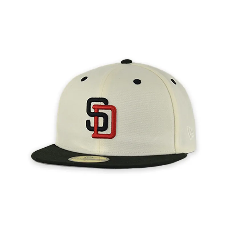New Era 59Fifty San Diego Padres Aztec Fitted Hat Chrome White Black Red