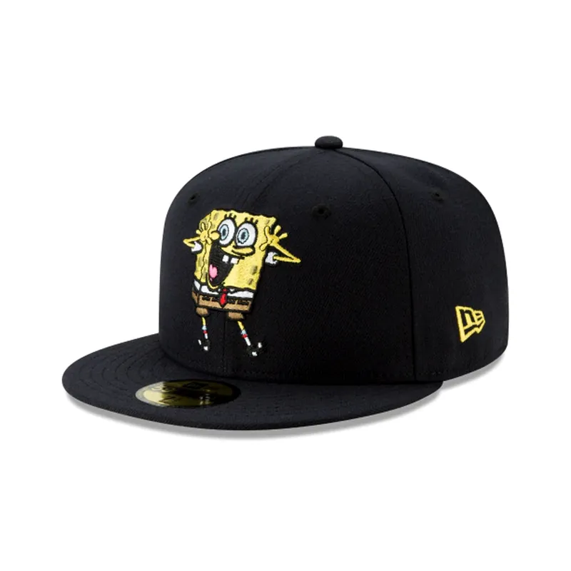 New Era x Nickelodeon 59Fifty Spongebob Squarepants Pose Black Yellow Fitted Hat