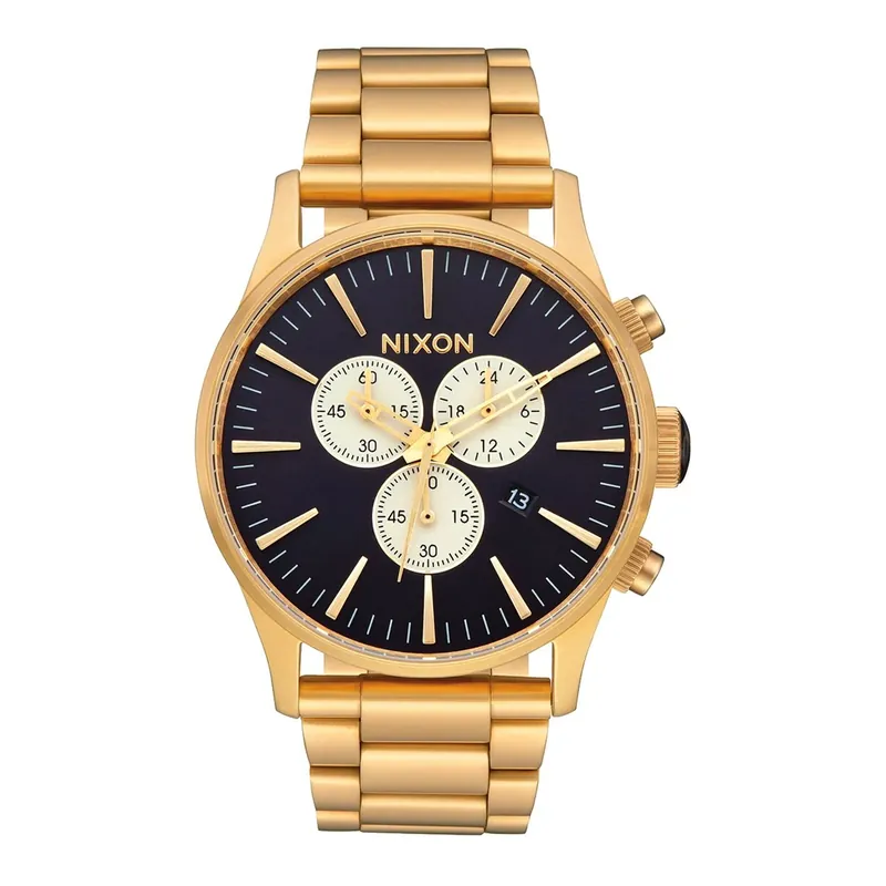 Nixon Sentry Chrono Watch Gold-Indigo