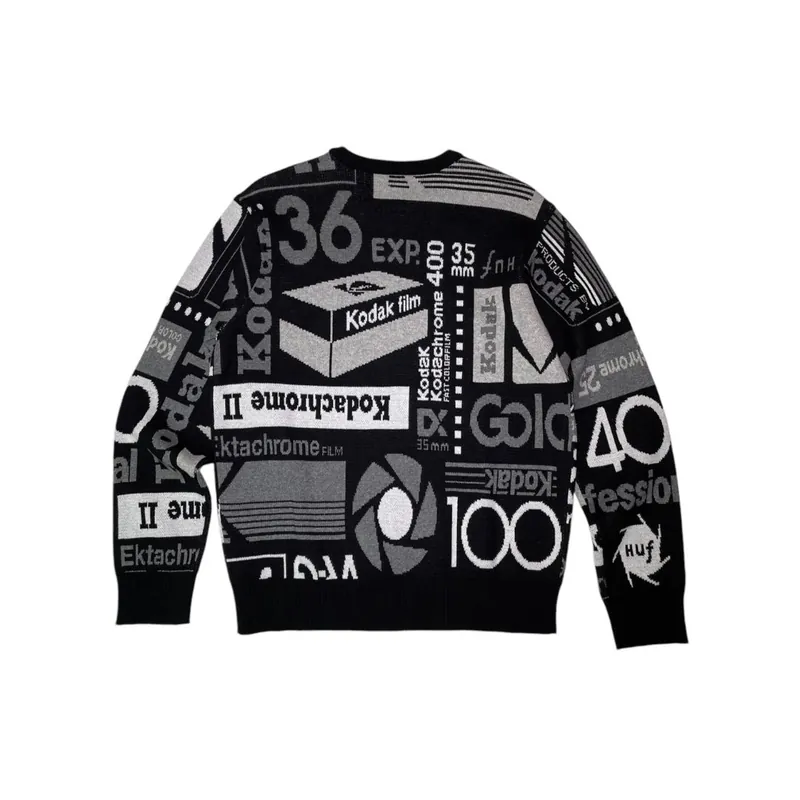 HUF x Kodak Dark Room Jacquard Knit Sweater Black