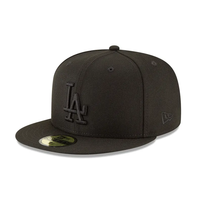New Era 59Fifty Los Angeles Dodgers 2024 World Series Champions Side Patch Fitted Hat Blackout Gold