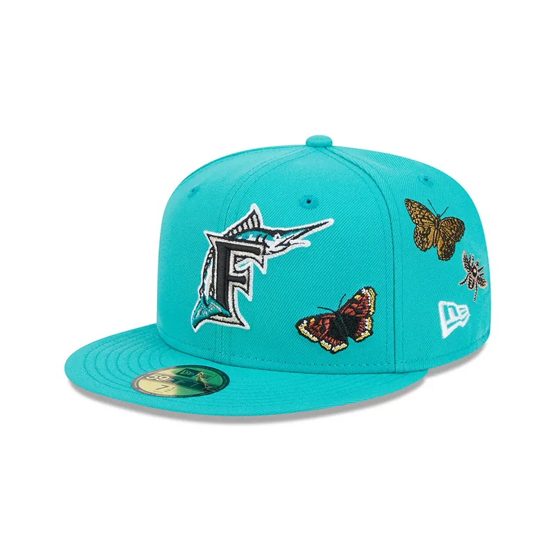 New Era x FELT 59Fifty Florida Marlins Dark Teal Fitted Hat Limited Edition