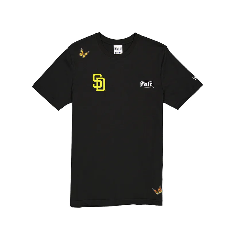 New Era x FELT San Diego Padres Short Sleeve T-Shirt Black Gold