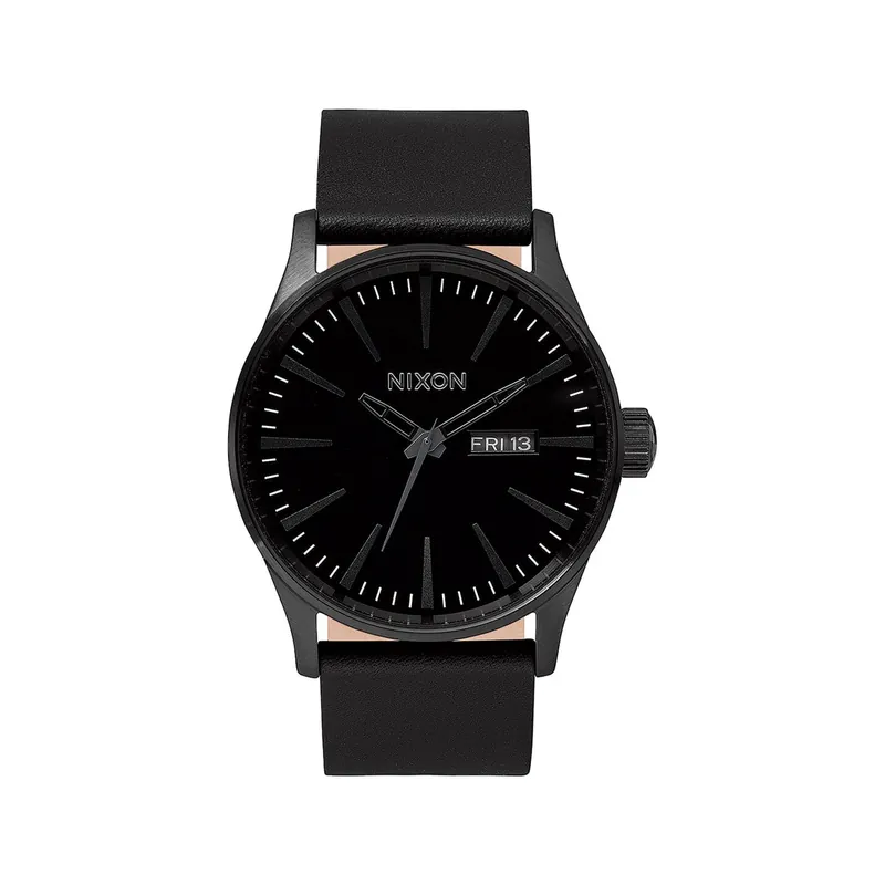 Nixon Sentry Leather Watch All Black