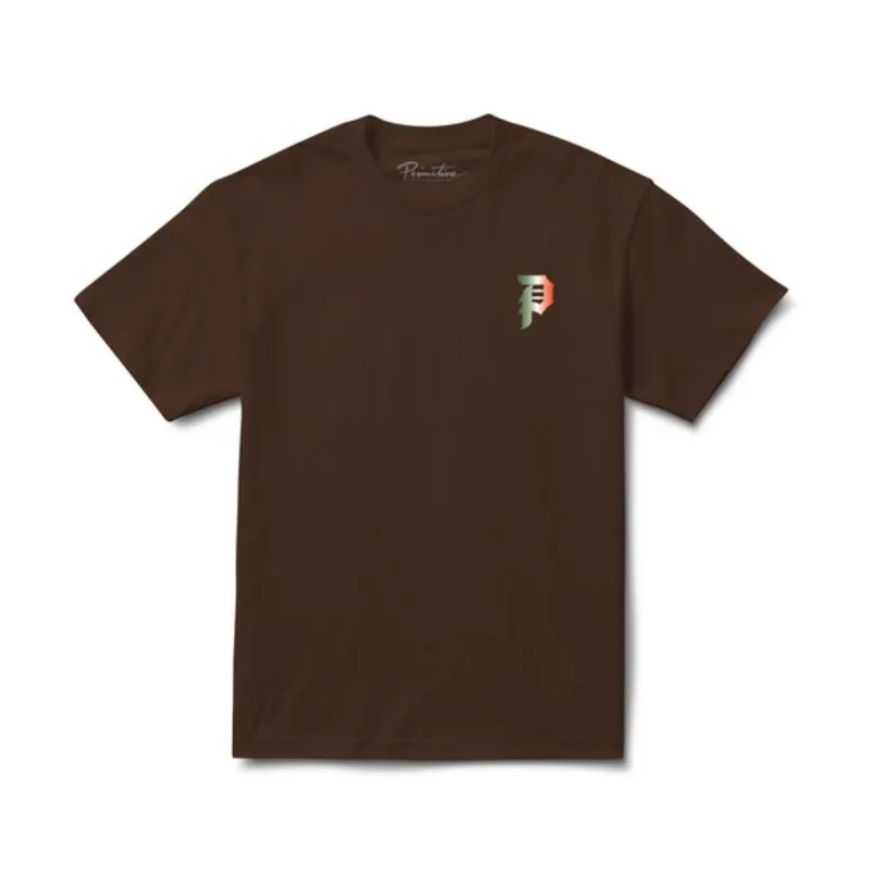 Primitive Por Vida Heavyweight Short Sleeve T-Shirt Brown