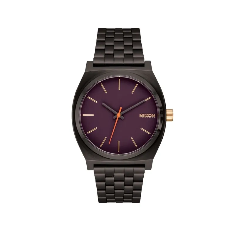 Nixon Time Teller Watch Gunmetal Blackberry Gold