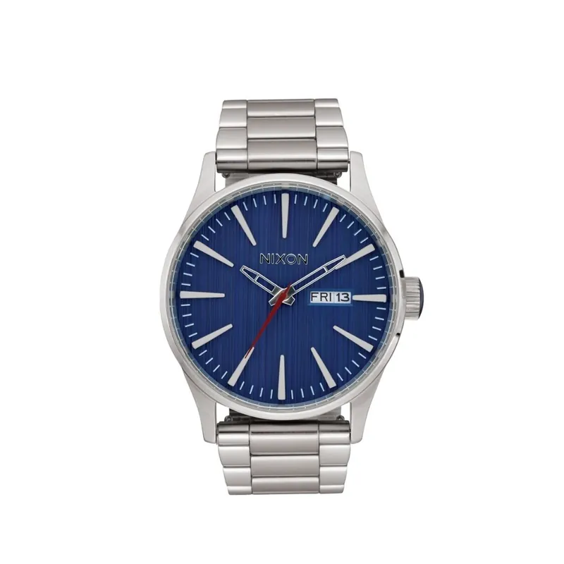 Nixon Sentry Stainless Steel Watch Silver Indigo