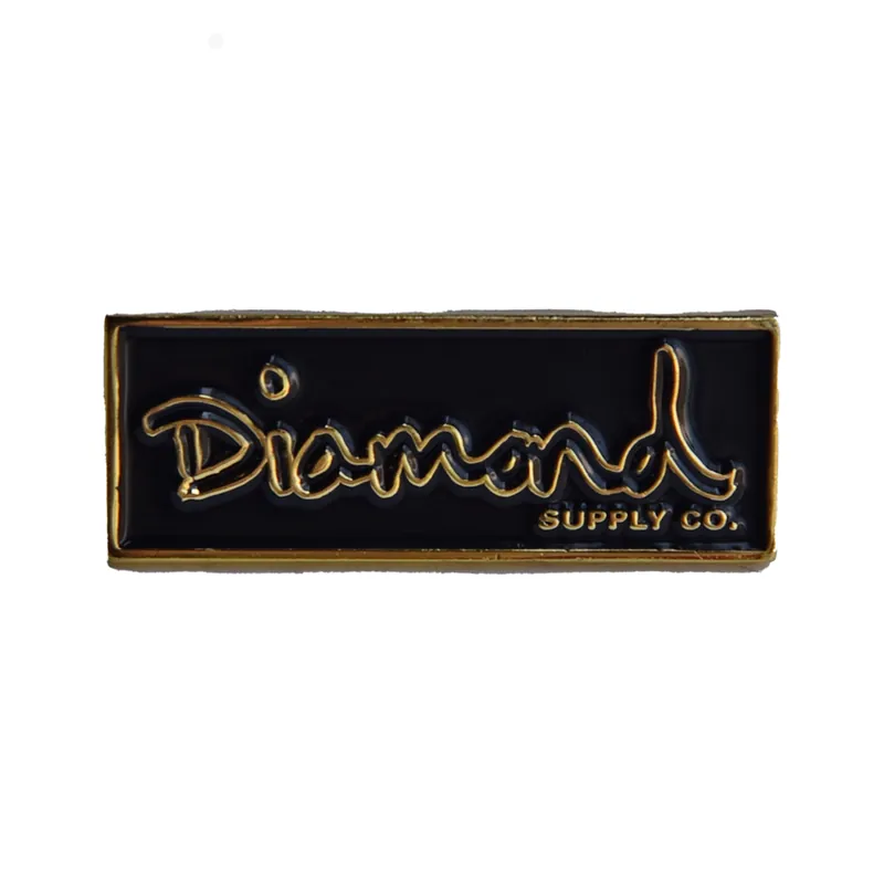 Diamond Supply OG Script Enamel Pin Gold Black - Diamond Supply Co