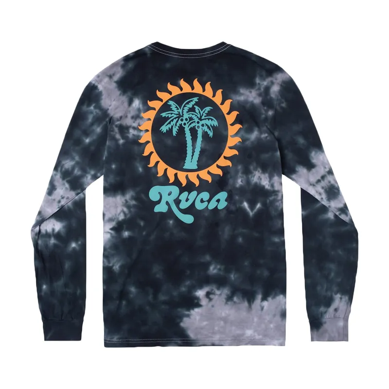 RVCA Vacay Long Sleeve T-Shirt Black Marble Tie Dye