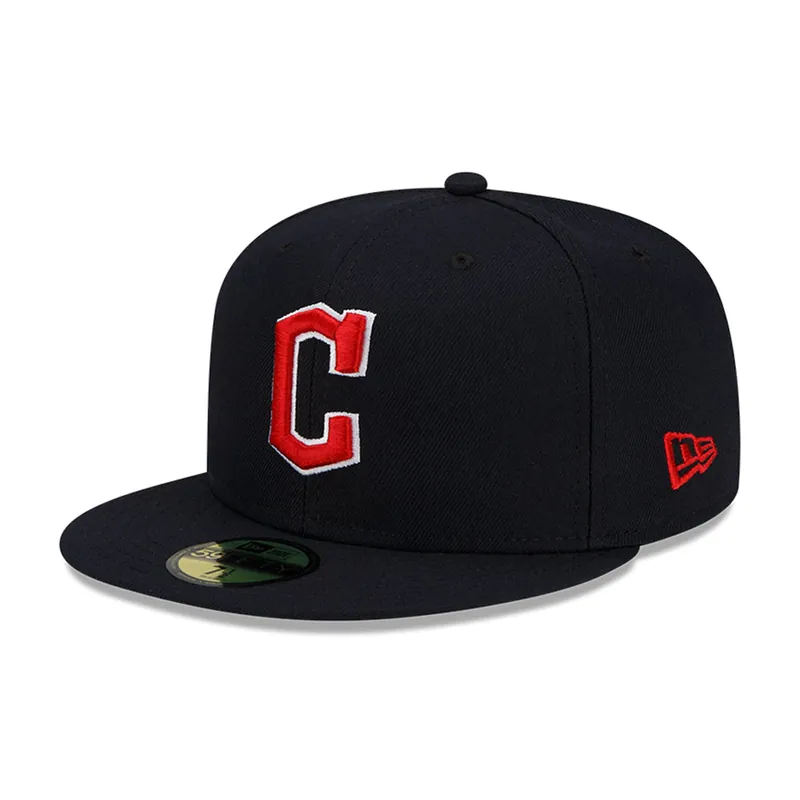 New Era 59Fifty Cleveland Guardians Road 2024 Authentic Collection Fitted Hat Dark Navy - MLB Authentic Collection 59FIFTY On Field