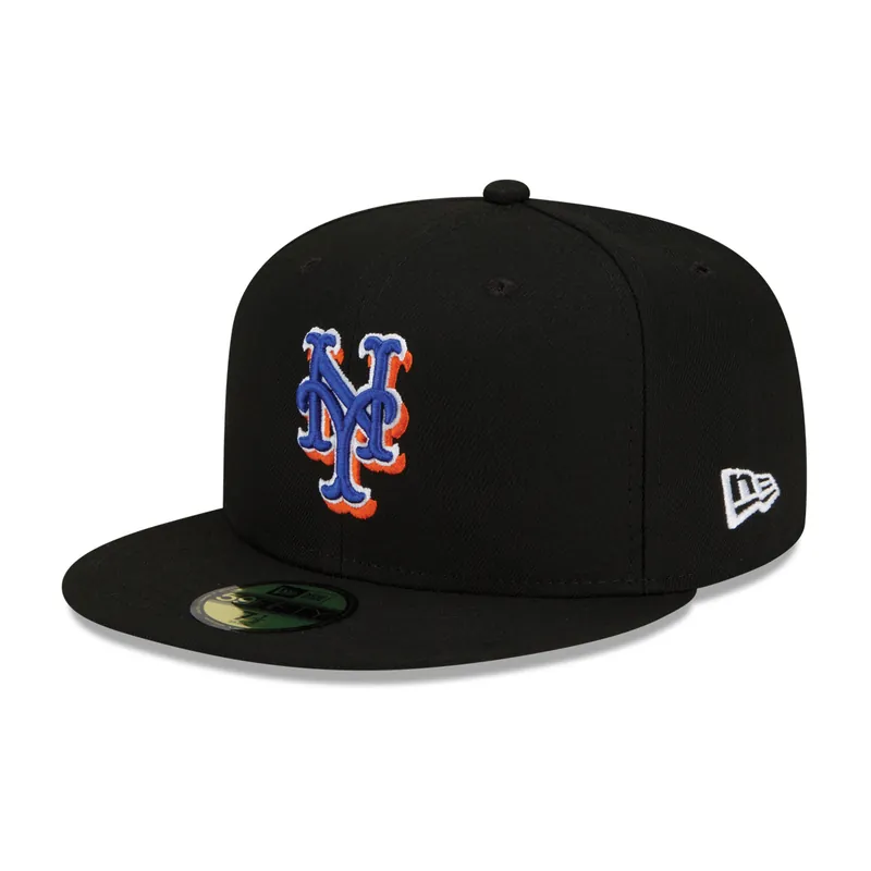 New Era 59Fifty New York Mets Alternate 2 Authentic Collection On Field Fitted Hat Black - MLB Authentic Collection 59FIFTY On Field