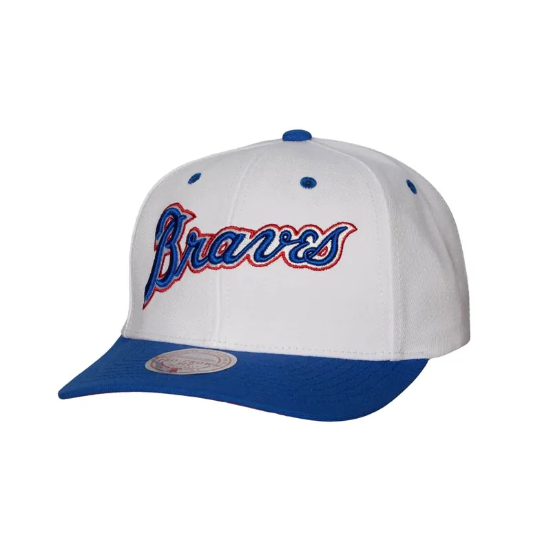 Mitchell & Ness Atlanta Braves Cooperstown Evergreen Pro Snapback Hat White Blue