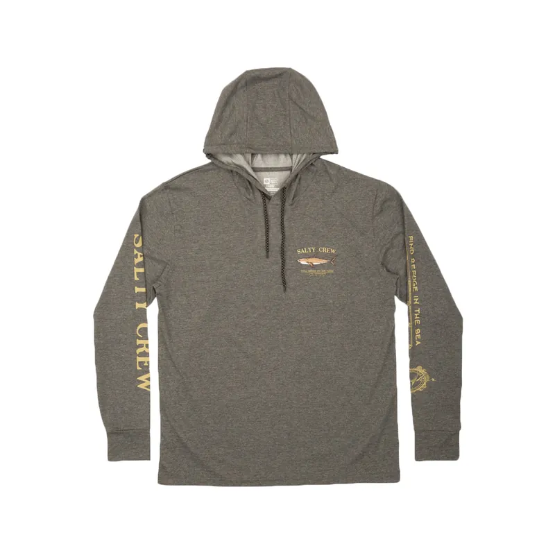 Salty Crew Bruce Hood Tech Pullover Fleece Charcoal