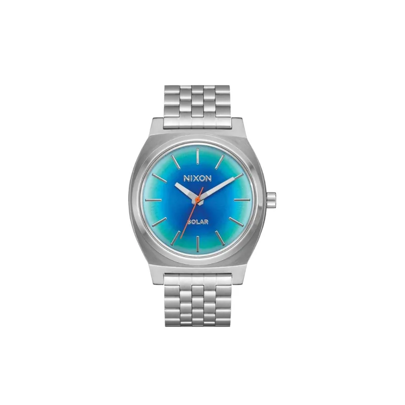 Nixon Time Teller Solar Watch Silver Rainbow