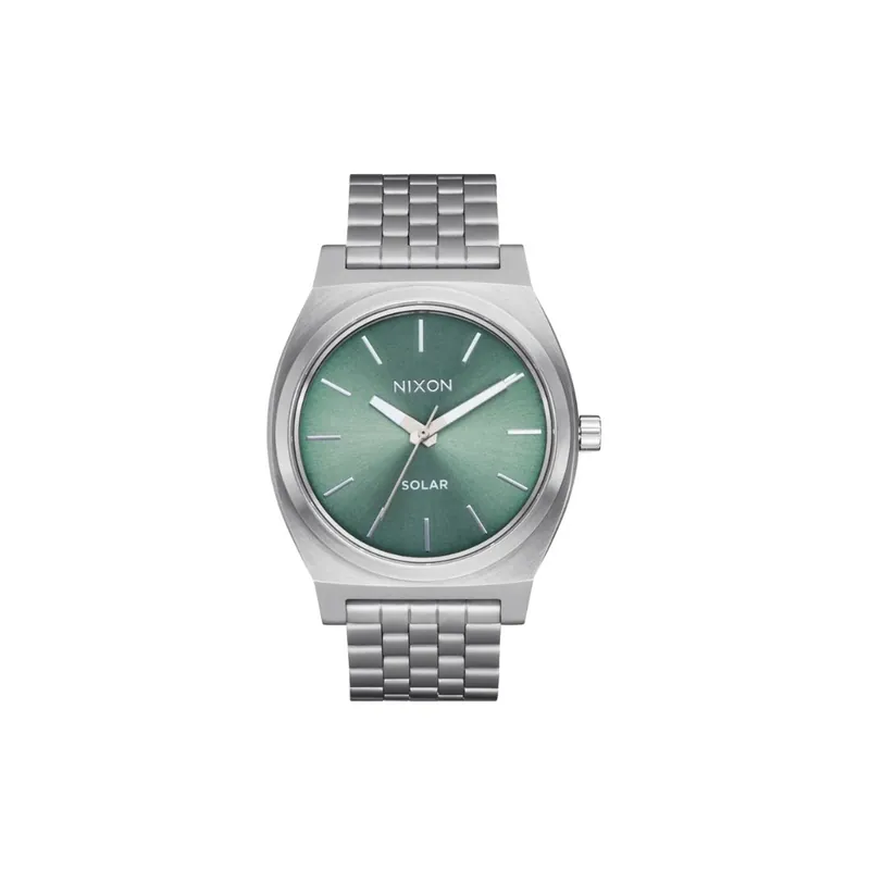 Nixon Time Teller Solar Watch Silver Jade Sunray