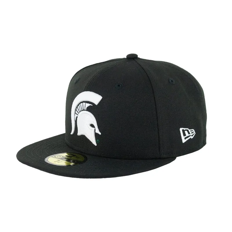 New Era 59Fifty Michigan State Spartans Fitted Hat Black White