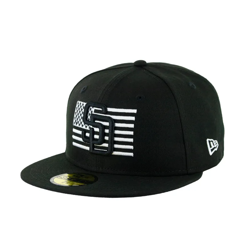 New Era 59Fifty San Diego Padres Stars and Stripes Flag Fitted Hat Black White