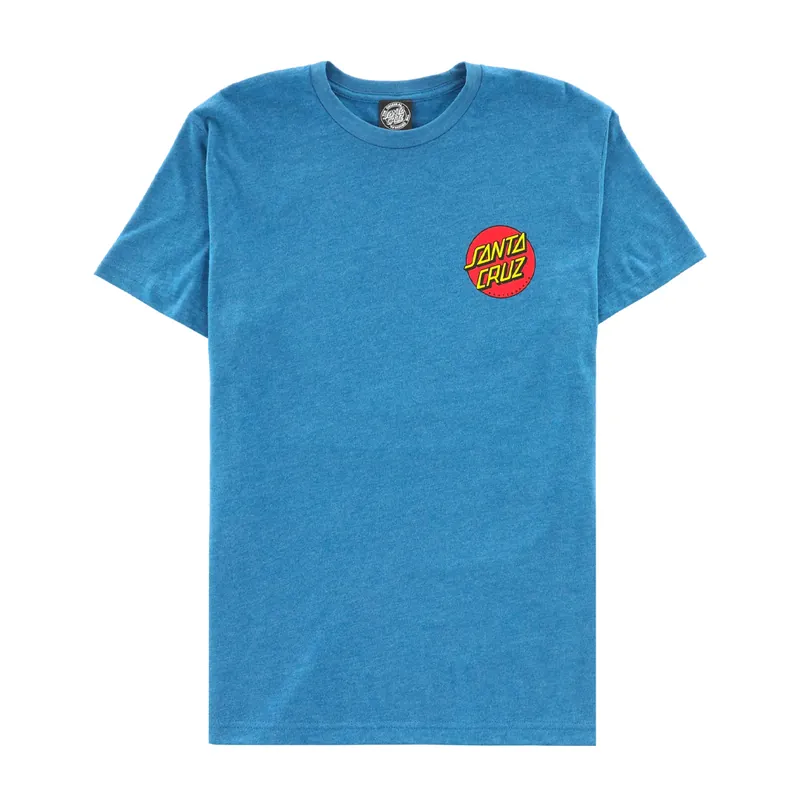 Santa Cruz Classic Dot Chest Short Sleeve T-Shirt Heather Cool Blue