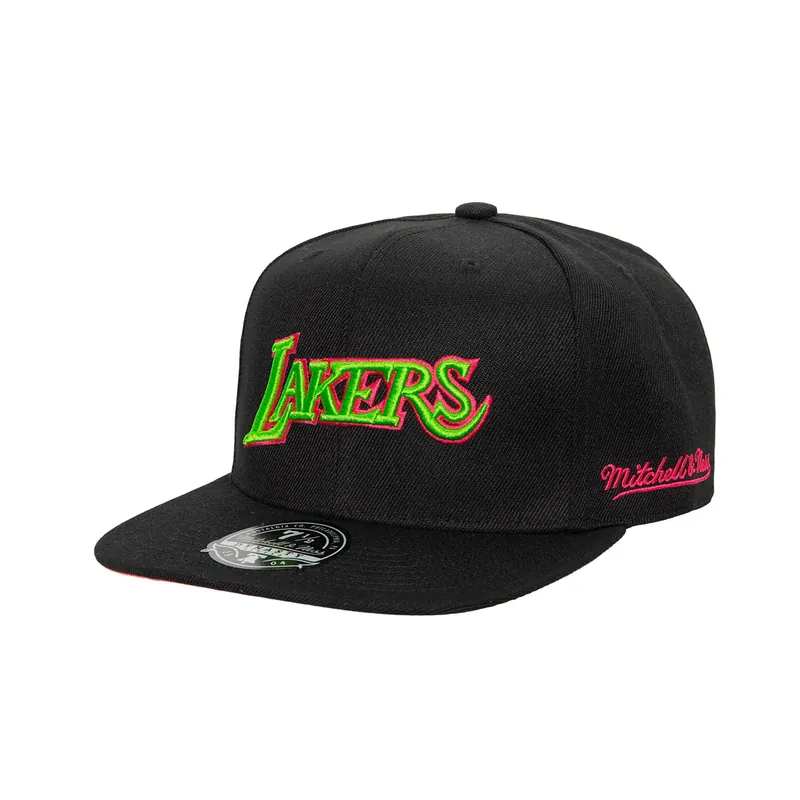 Mitchell & Ness Los Angeles Lakers Color Bomb Fitted Hat Black