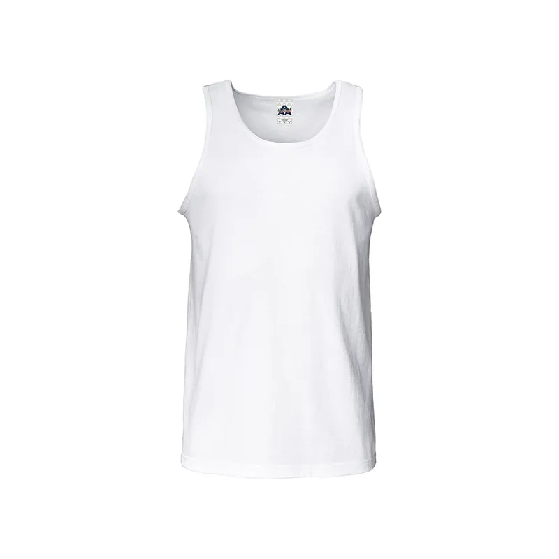 Plain Tank Top Shirt White - AAA Alstyle