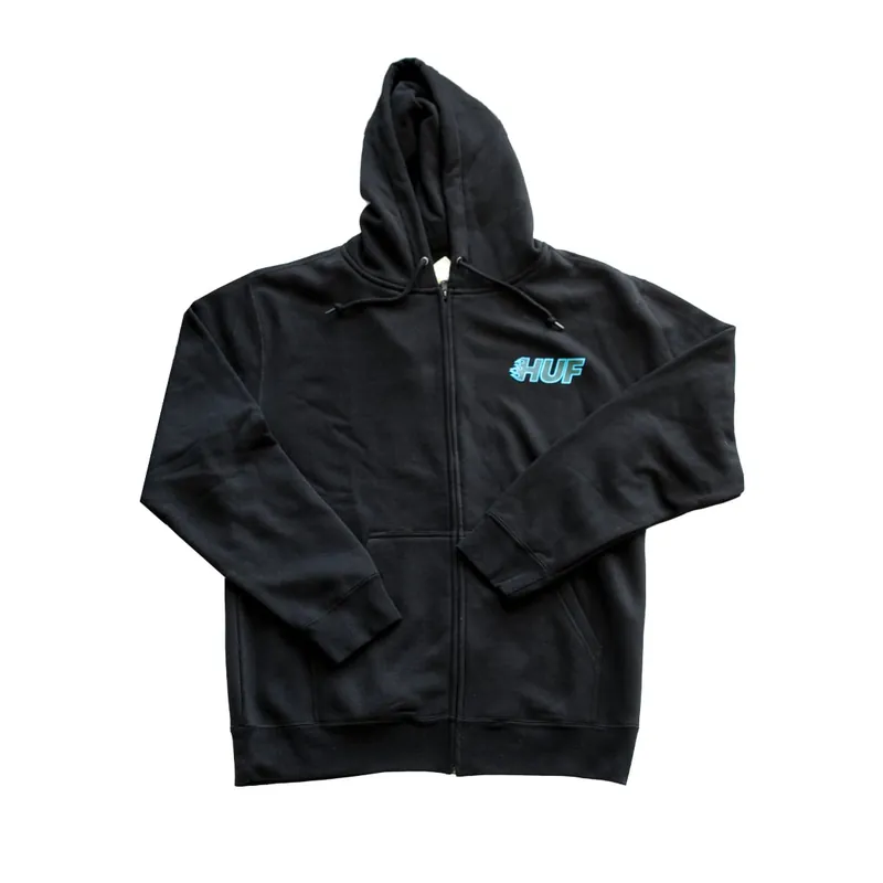 HUF Enforcer FZ Hoodie Zip Pullover Black