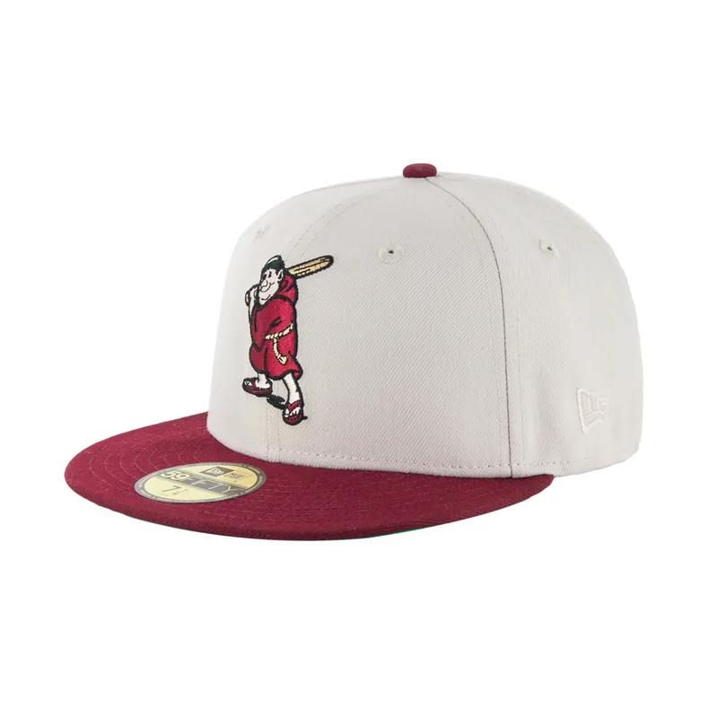 New Era x BC x SDHC 59Fifty San Diego Padres Batting Friar Stone Gray Cardinal Red Fitted Hat - Billion Creation