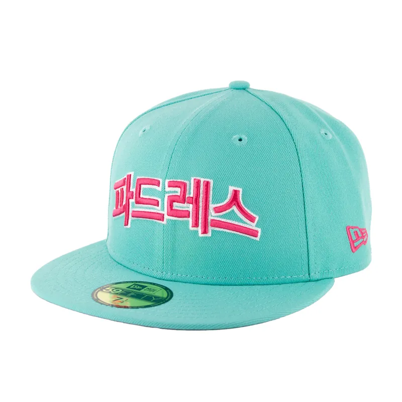 New Era 59Fifty San Diego Padres Hangul City Connect Fitted Hat Clear Mint Pink - Billion Creation Exclusive